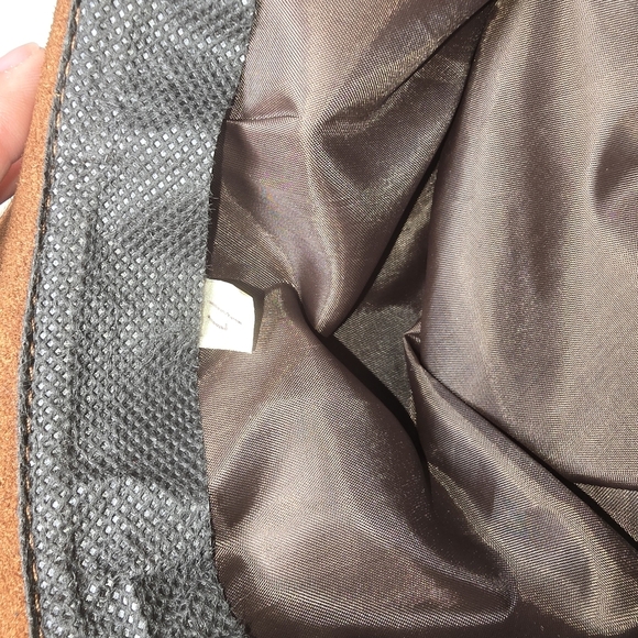 Tan Leather Cowboy Hat With Real Cowhide Hair Inset Euc - Picture 9 of 9